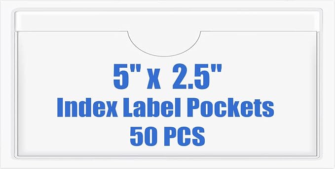 Origin-Joy 50 PCS Self-Adhesive Index Label Pockets by Origin-Joy
