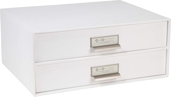 Bigso Box of Sweden Birger 2-Drawer Fiberboard Label Frame Document Letter Box - Image 9