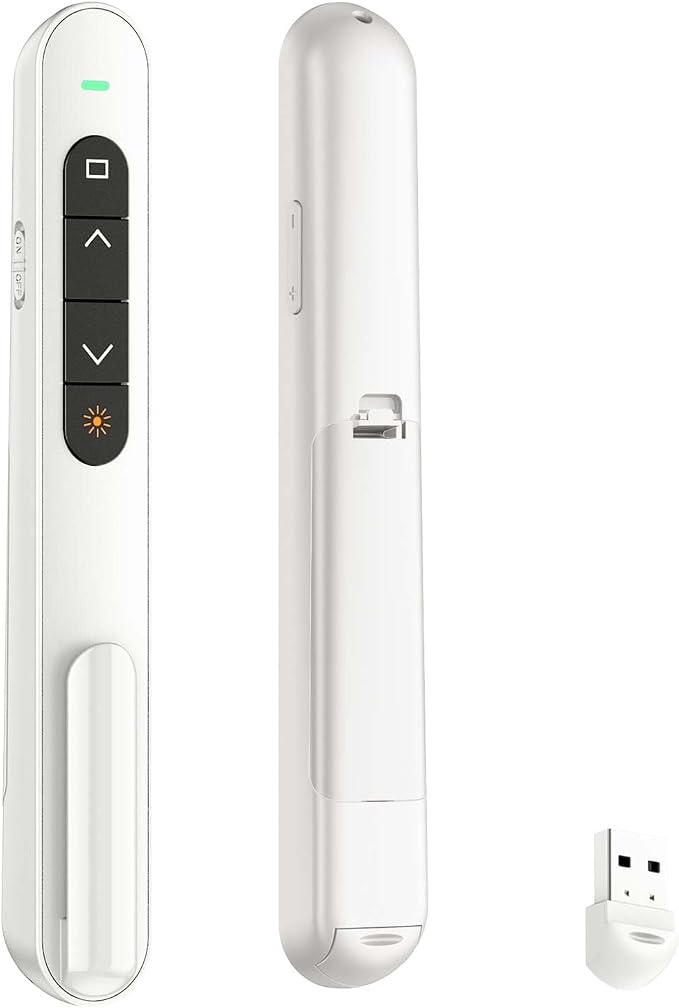 QUI Presentation Clicker for PowerPoint, RF 2.4GHz USB Wireless Presenter Remote by QUI