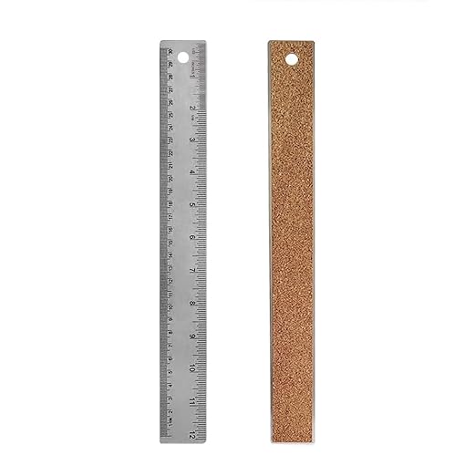 12-Inch Stainless Steel Metal Ruler by ZTEOFO