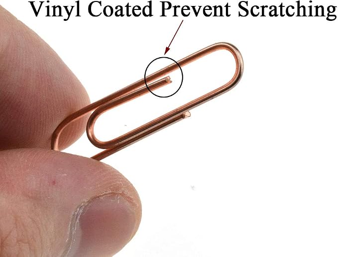 HAHIYO Paper Clips 1.3" Length Rose Gold Paperclips Vinyl Coated Prevent - Image 4