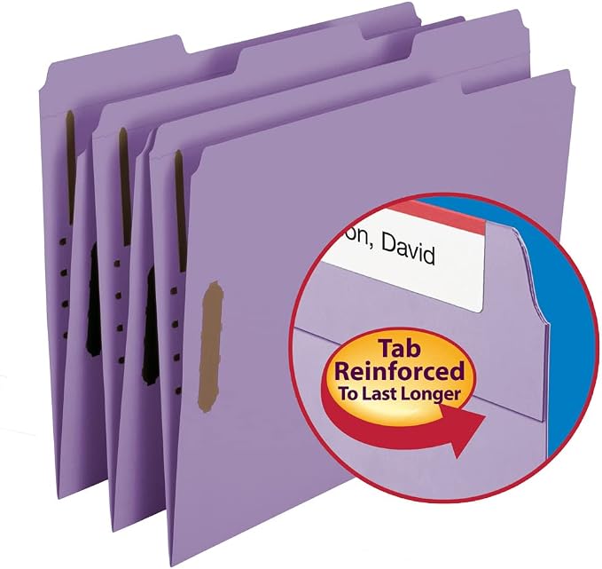 Smead Fastener File Folder, 2 Fasteners, Reinforced 1/3-Cut Tab, Letter Size - Image 3