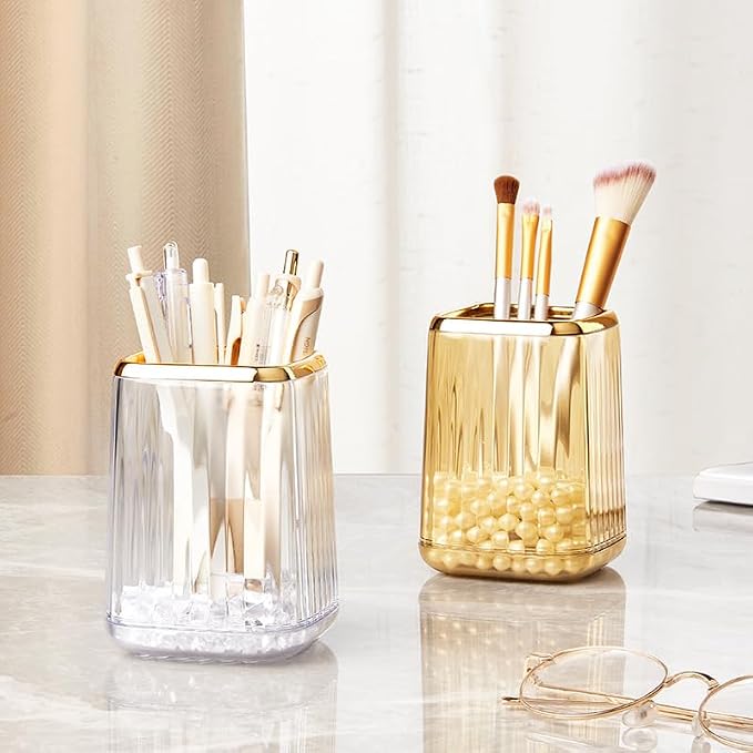 Clear Pen Holder for Desk, Pencil Holder, Makeup Brushes Cup, Desk Pen Pencil - Image 3