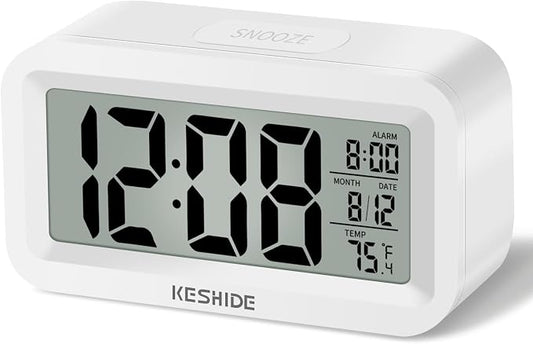KESHIDE Travel Digital Alarm Clock, Battery Operated by KESHIDE