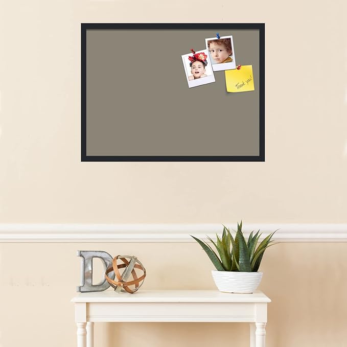 PinPix 30x22 Inch Cork Bulletin Board. This Decorative Framed Pin Board Comes with Pewter Design and a Satin Black Frame. Ideal for Home Office Decor or Message Board (PinPix-1812)-DeskLoop Office