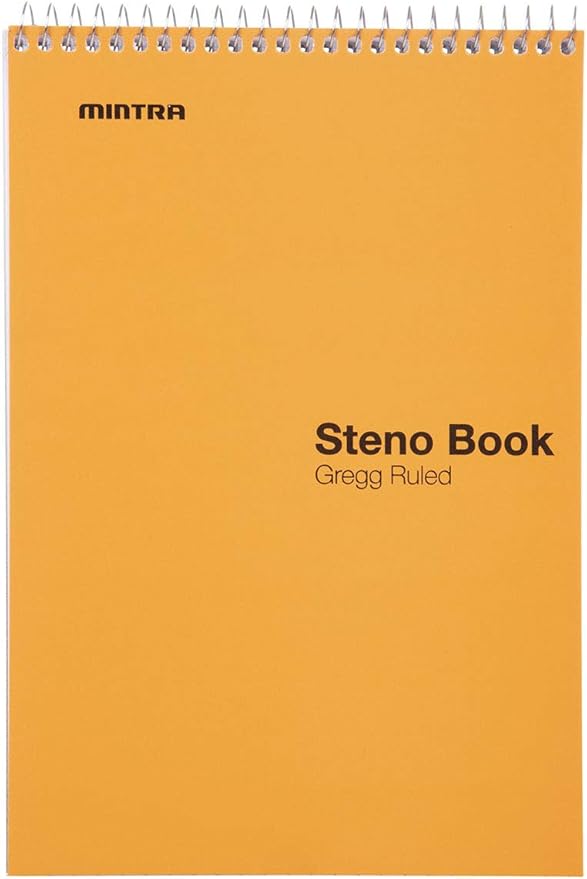 Mintra Office Steno Book - (Pastel Colors, 4 Pads/Pack, Gregg Ruled) - 6inx9in, 70 Sheets, Notebook for writing notes in school, university, college, work, office-DeskLoop Office
