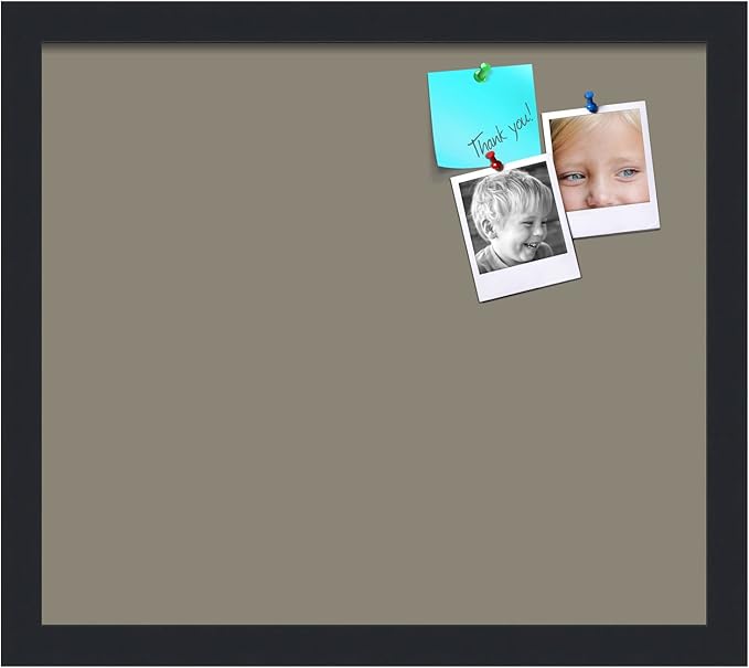 PinPix 16x14 Inch Cork Bulletin Board. This Decorative Framed Pin Board Comes with Pewter Design and a Satin Black Frame. Ideal for Home Office Decor or Message Board (PinPix-1812)-DeskLoop Office