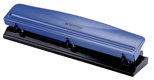 Bostitch Office Premium 3 Hole Punch, 12 Sheet Capacity, Rubber Base, by BostitchOfficeProducts