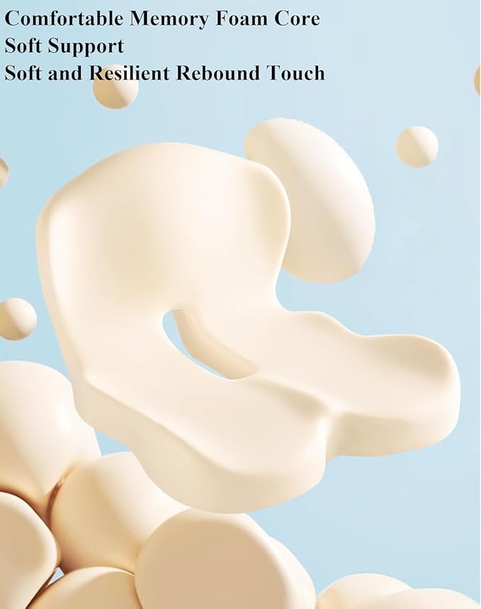 Orthopedic Cushion, Ergonomic Memory Foam L-Shaped Integrated Seat Cushions - Image 5