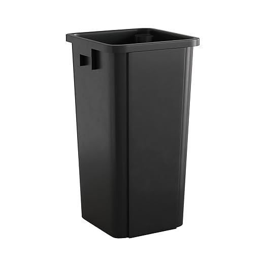 23 Gallon Black Square Commercial Trash Can-DeskLoop Office