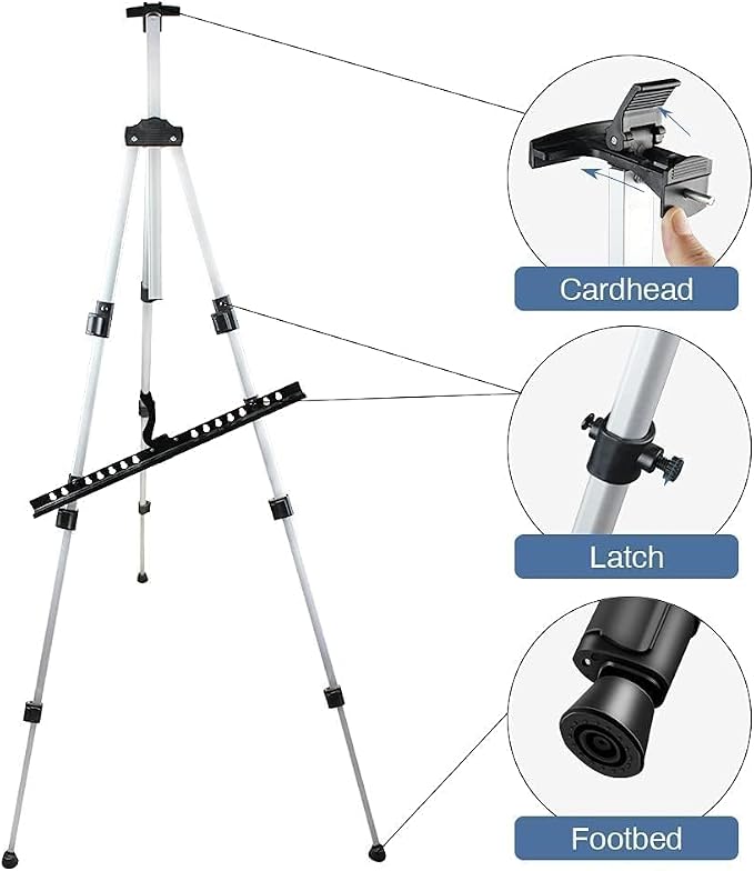 RRFTOK Art Painting Artist Easel Stand, Aluminum Metal Tripod Adjustable Easels - Image 5
