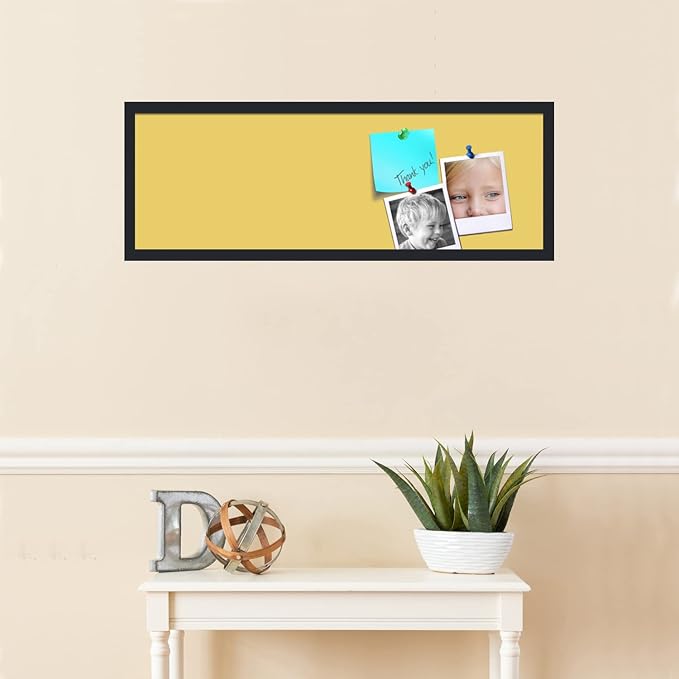 PinPix 36x12 Inch Cork Bulletin Board. This Decorative Framed Pin Board Comes with Honey Pastel Design and a Satin Black Frame. Ideal for Home Office Decor or Message Board (PinPix-1810)-DeskLoop Office