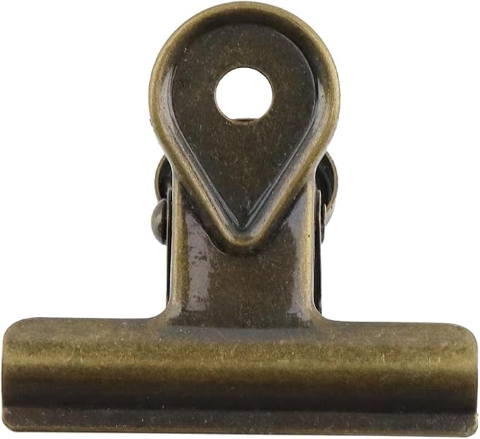 Xiaoyztan Mini Clips, 40mm Wide Bronze Bulldog Clips Paper Clip Binder Bull - Image 2