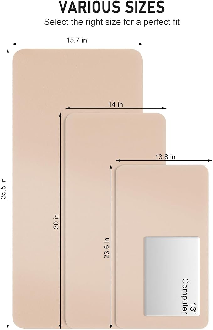 Desk Pad, 23.6" x 13.8" PU Leather Non-Slip Desk Mat Large Mouse Pad - Image 6