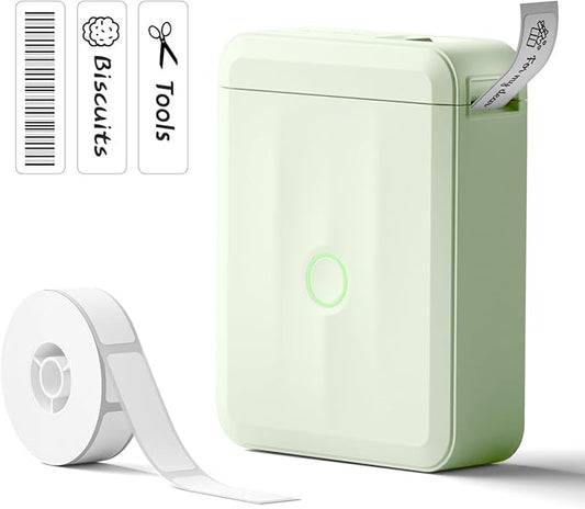 NIIMBOT Label Maker Machine Bluetooth Label Printer for School Home Office Organization, Wireless Mini Labeler D110 Upgraded Version, Label Machine with Label, Green-DeskLoop Office