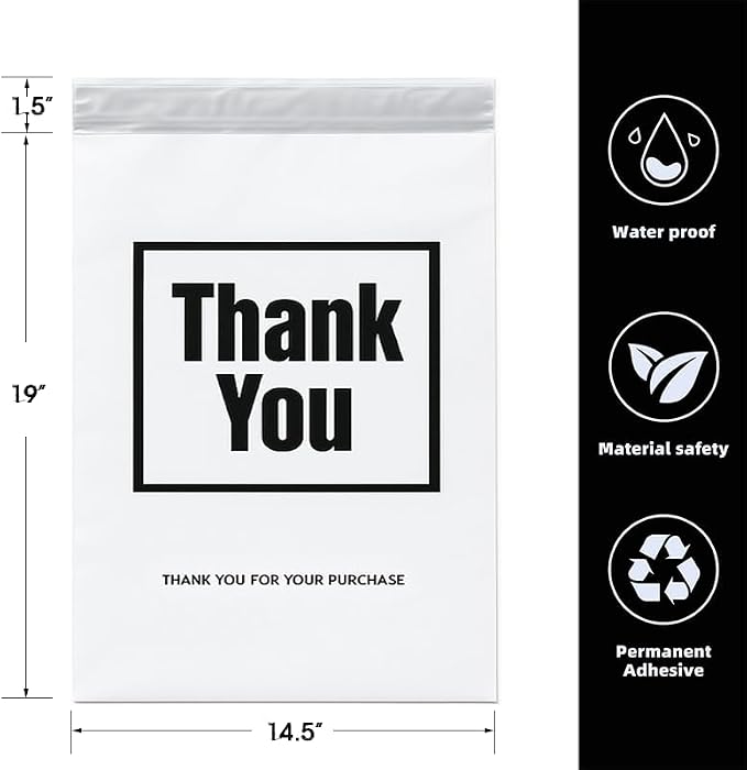 POLYSELLS Thank You Poly Mailers 14.5x19 inches 50 Pcs Waterproof Self-Sealing - Image 2