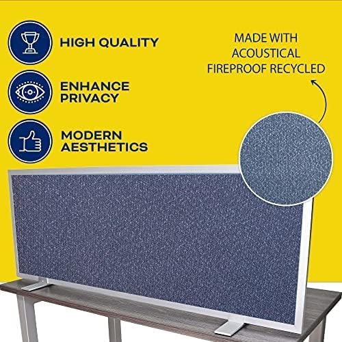 OBEX Acoustical Free Standing Privacy Screen, Cubicle Accessories Desk Privacy Panel, Desk Dividers for Office, Office Furniture Partitions Portable Sound Proof Dividers, 12" x 66", Graphite-DeskLoop Office