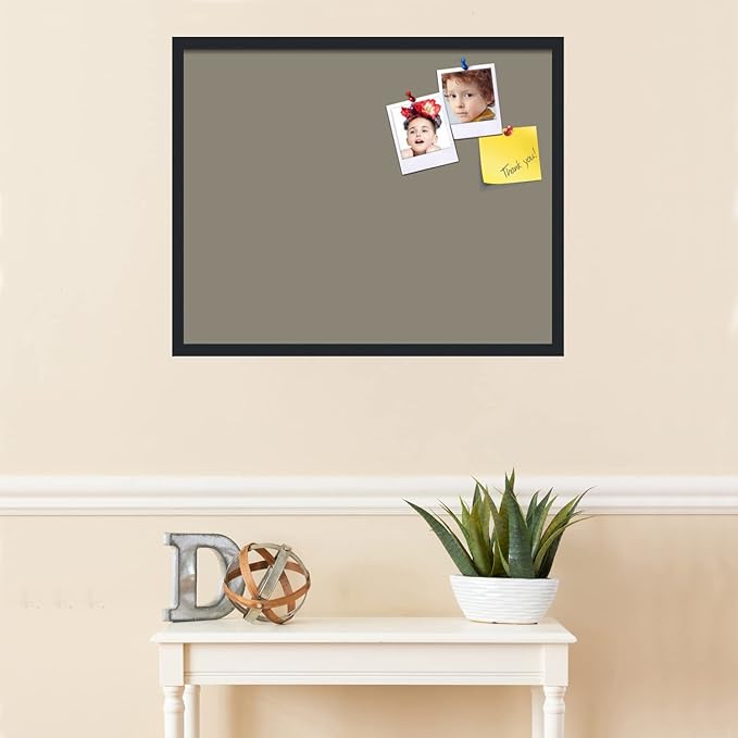 PinPix 30x24 Inch Cork Bulletin Board. This Decorative Framed Pin Board Comes with Pewter Design and a Satin Black Frame. Ideal for Home Office Decor or Message Board (PinPix-1812)-DeskLoop Office