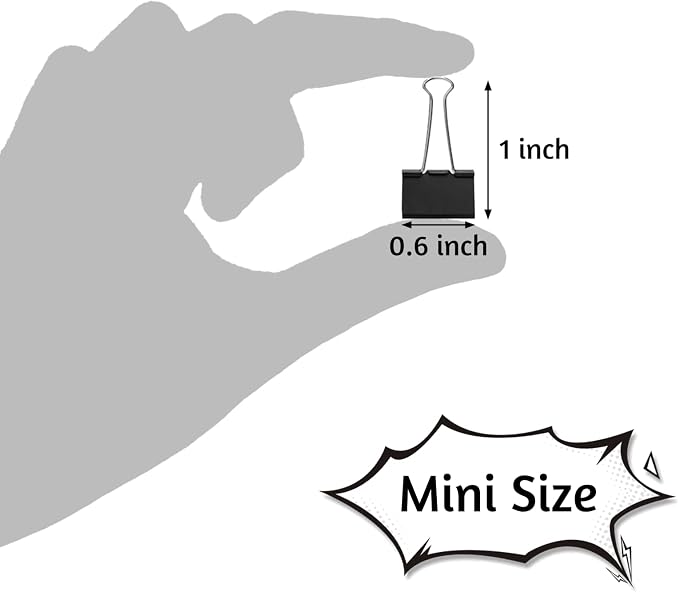 120 Pack Mini Binder Clips, Small Paper Clips 15mm 5/8 Inch. Micro Size Office - Image 2