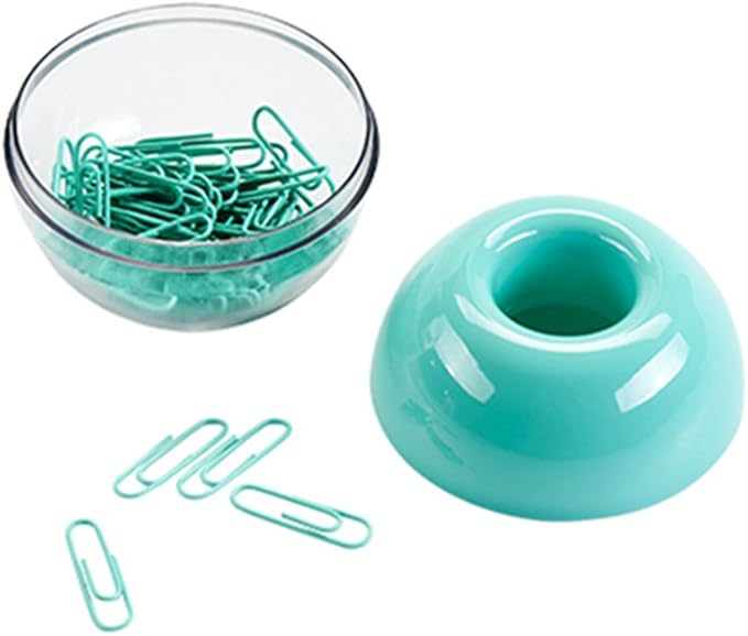 100pcs 28mm Mint Green Paper Clips Medium in Mint Paper Clips Dispensers Holder - Image 3