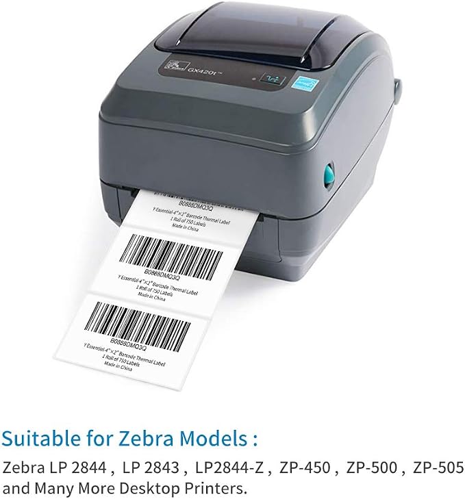 Essential 4"X2" Direct Thermal Barcode Labels, Shipping Labels, 750 Labels of - Image 4