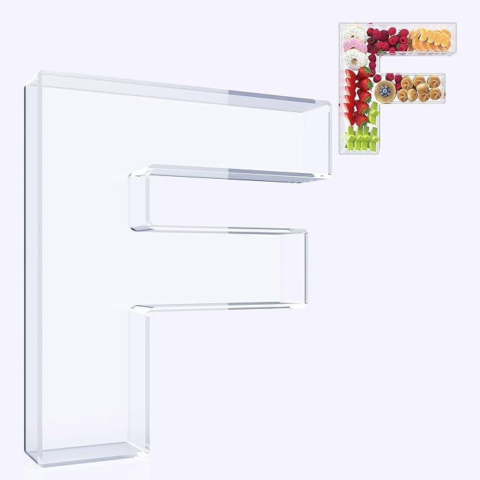 11" Acrylic Letter Charcuterie Box, Reusable Fillable Alphabet Number Shaped by RUFHVTY