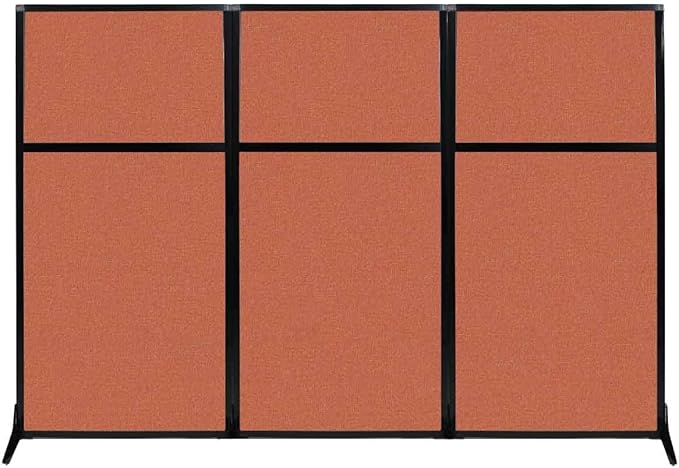 Versare Workstation Partition | Portable Wall Divider | Modern Office Cubicle | Free Standing Privacy Screen | Flexible Work Space | 99" x 70" Papaya Fabric Panels-DeskLoop Office