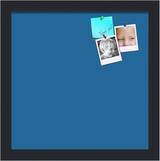 PinPix 12x12 Inch Cork Bulletin Board. This Decorative Framed Pin Board Comes with Navy Pastel Design and a Satin Black Frame. Ideal for Home Office Decor or Message Board (PinPix-1811)-DeskLoop Office