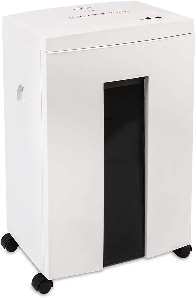 WOLVERINE 10-Sheet Super Micro Cut High Security Level P-5 Heavy Duty Paper/CD/Card Ultra Quiet Shredder for Home Office by 60 Mins Running Time and 6 Gallons Pullout Waste Bin SD9112(White ETL)-DeskLoop Office