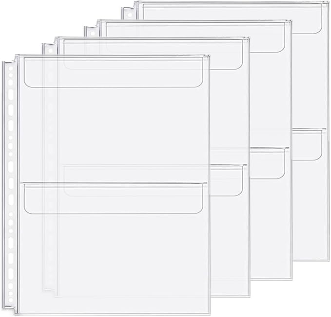 Zelten 4 Pack A4 2 Pockets Binder Folders Waterproof 4/26/30 Holes Divider by Zelten