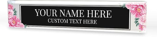 Signs ByLITA Floral Pattern Customized Nameplate | Midnight Bloom Personalized by SignsByLITA