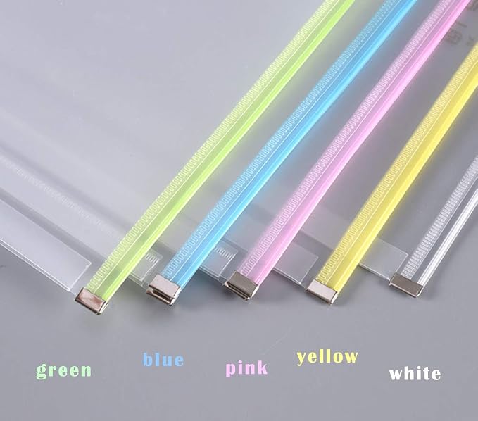 5Packs 9 3/4 x 13 Clear Plastic Zip Envelopes Letter File Document Paper Folder - Image 3