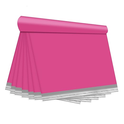 Pink Poly Mailers 14.5x19 100 Pcs, Cute Waterproof Shipping Bags by KKBESTPACK