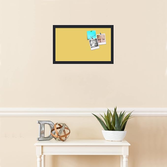 PinPix 20x12 Inch Cork Bulletin Board. This Decorative Framed Pin Board Comes with Honey Pastel Design and a Satin Black Frame. Ideal for Home Office Decor or Message Board (PinPix-1810)-DeskLoop Office