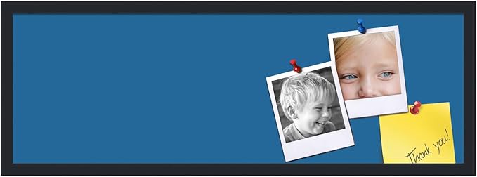 PinPix 36x12 Inch Cork Bulletin Board. This Decorative Framed Pin Board Comes with Navy Pastel Design and a Satin Black Frame. Ideal for Home Office Decor or Message Board (PinPix-1811)-DeskLoop Office