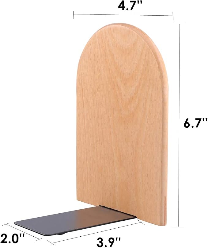 Pandapark Wood Bookends, Non-Skid Bookend - Image 2