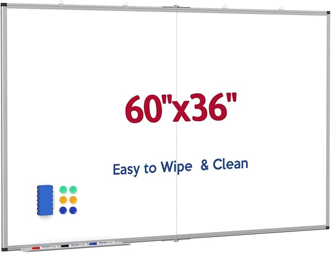 Large Whiteboard, 60 X 36 Inches Big Whiteboard by UIFER