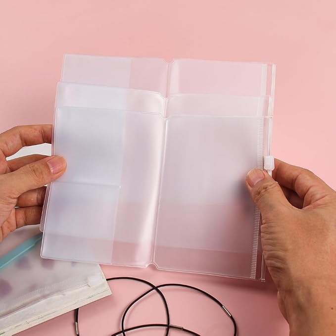 Clear Zipper Pocket for Travelers Notebook, 4 Insert Passport Size Pouch Refill - Image 9