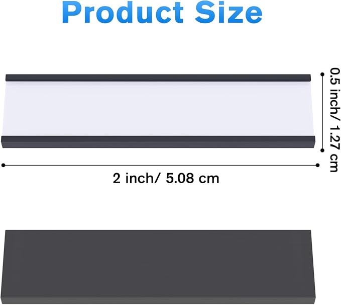 MaxGear 100 Pack C Channel Magnetic Label Holders, 0.5 x 2 | Magnetic Labels - Image 2