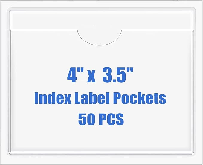 Origin-Joy 50 PCS Self-Adhesive Index Label Pockets by Origin-Joy