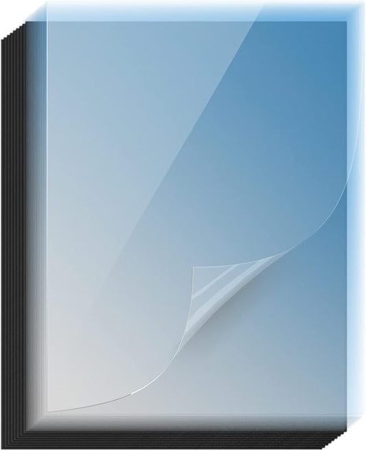 HOUYEE 120 Pack Binding Covers Set, 8.5x11 Inches, Including 60 Pcs 12 Mil Sand Plastic Texture, 60 Pcs 10 Mil Clear Binding Covers-DeskLoop Office