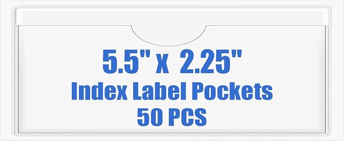 Origin-Joy 50 PCS Self-Adhesive Index Label Pockets by Origin-Joy
