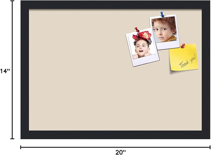 PinPix 20x14 Inch Cork Bulletin Board. This Decorative Framed Pin Board Comes with Desert Pastel Design and a Satin Black Frame. Ideal for Home Office Decor or Message Board (PinPix-1815)-DeskLoop Office