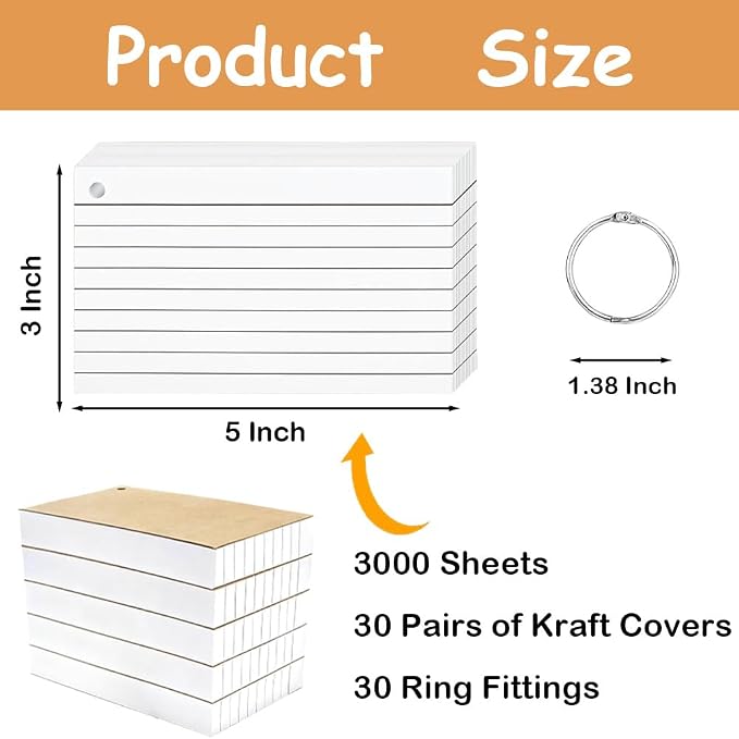 3000 Pcs White Index Cards Bulk - Image 2