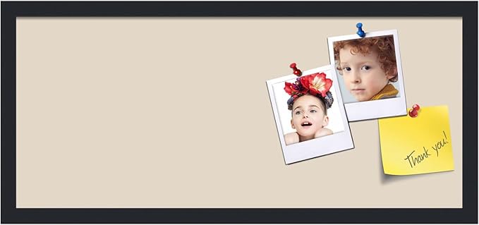 PinPix 28x12 Inch Cork Bulletin Board. This Decorative Framed Pin Board Comes with Desert Pastel Design and a Satin Black Frame. Ideal for Home Office Decor or Message Board (PinPix-1815)-DeskLoop Office