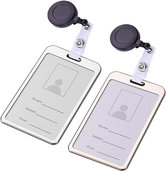 JANYUN 100 Pcs Black Badge Reels Retractable Badges Holder - Image 5