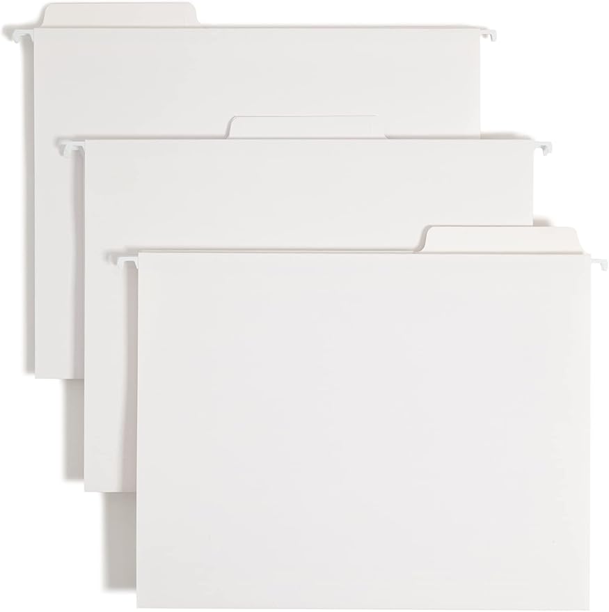Smead FasTab Hanging File Folder, 1/3-Cut Built-in Tab, Letter Size, 20 per Box by SMEAD