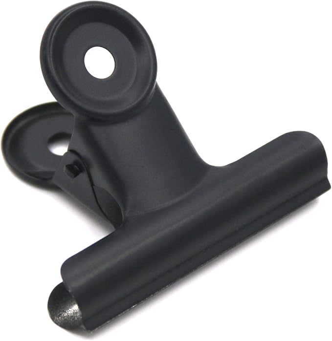 Coideal 12 Pack Large Black Bull Binder Paper Clips, Metal Hinge Clip File by Coideal
