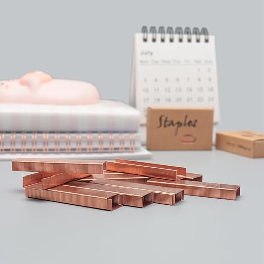 Rose Gold 26/6 Standard Staple Set 12mm Width 1000/Box 6 Boxes/Pack 6000 Count - Image 2