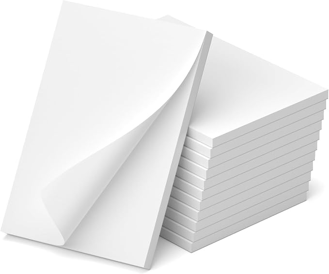 12 Pack Blank Note Pads 4x6 Inch, 50 Sheets Per Small Notepads, Blank Scratch by Home